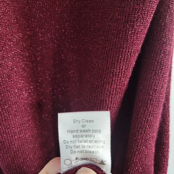 Superdown Zoe Square Neck Dress size M Metallic Burgundy holiday party shimmer - Picture 8 of 10